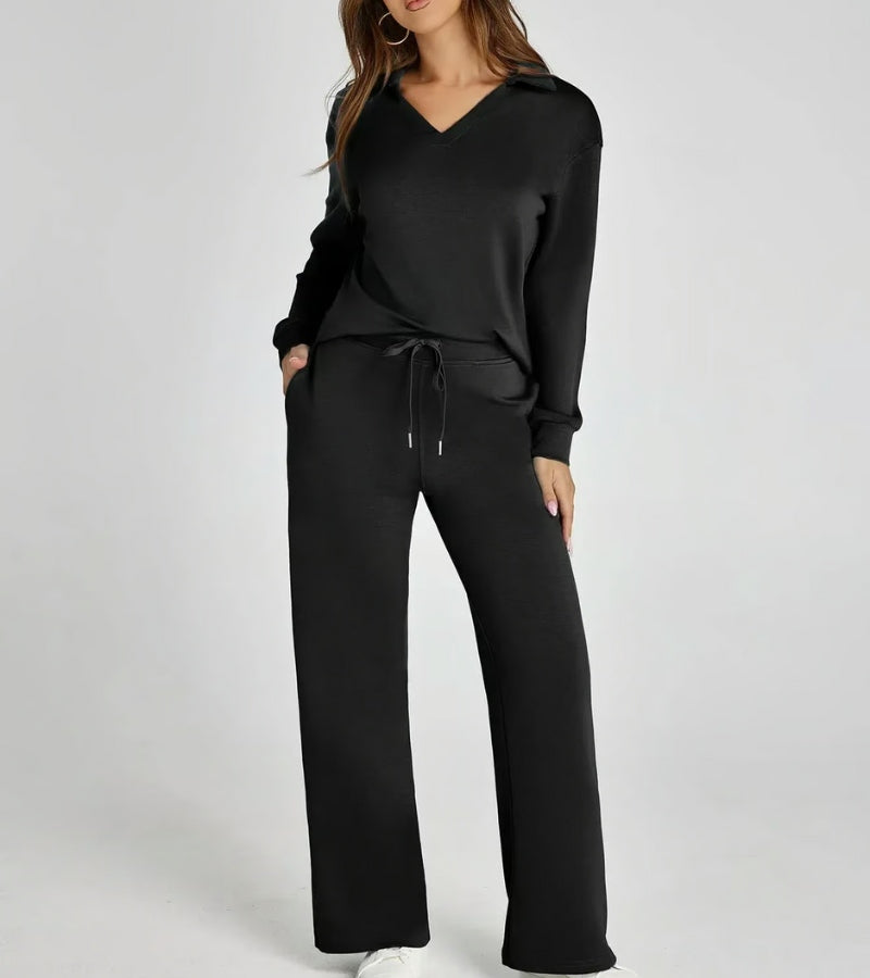 Blanca | Conjunto de dos piezas con pantalones acampanados