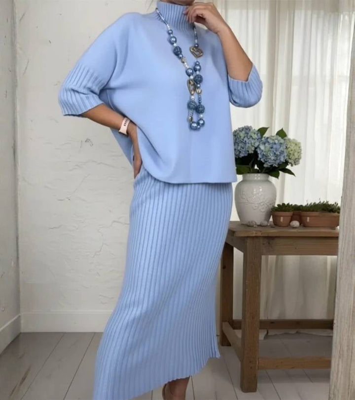 Gloria | Conjunto de punto con falda acanalada