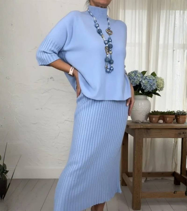 Gloria | Conjunto de punto con falda acanalada