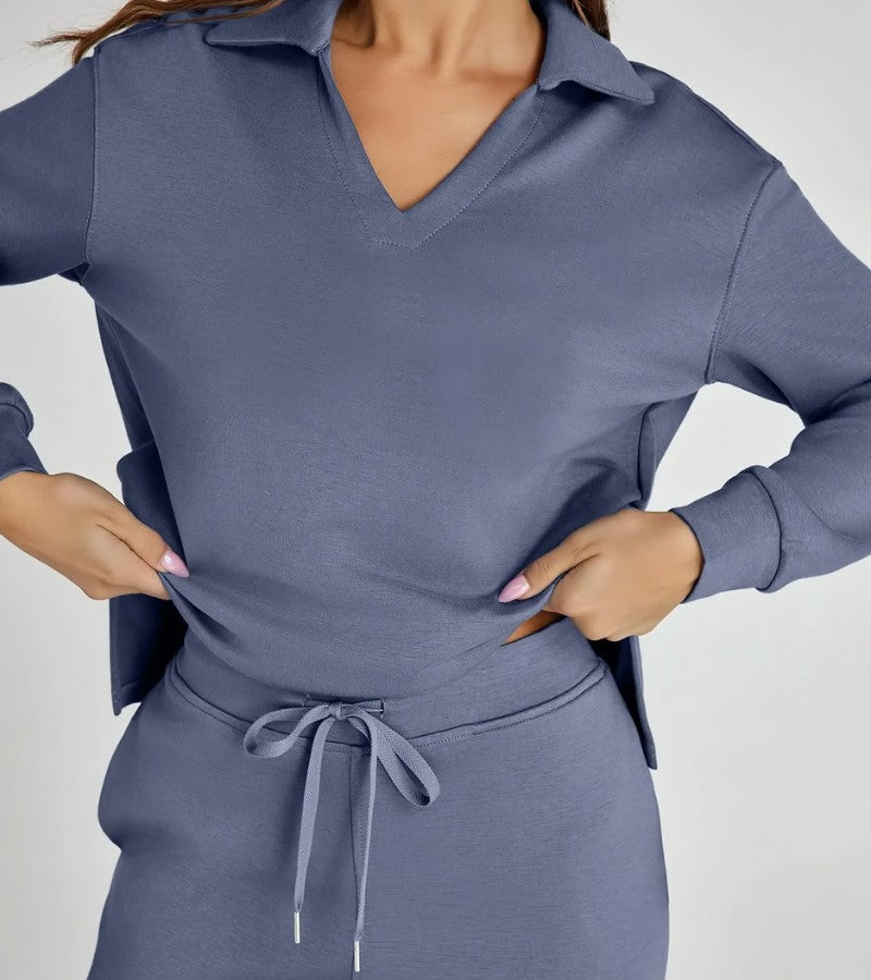 Blanca | Conjunto de dos piezas con pantalones acampanados