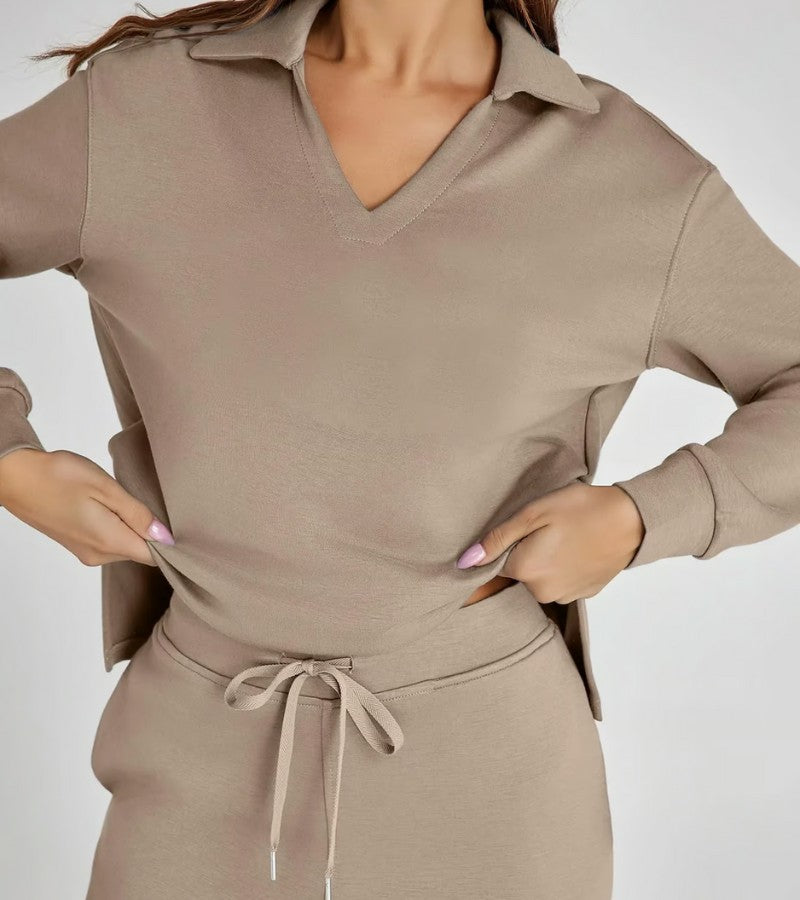 Blanca | Conjunto de dos piezas con pantalones acampanados