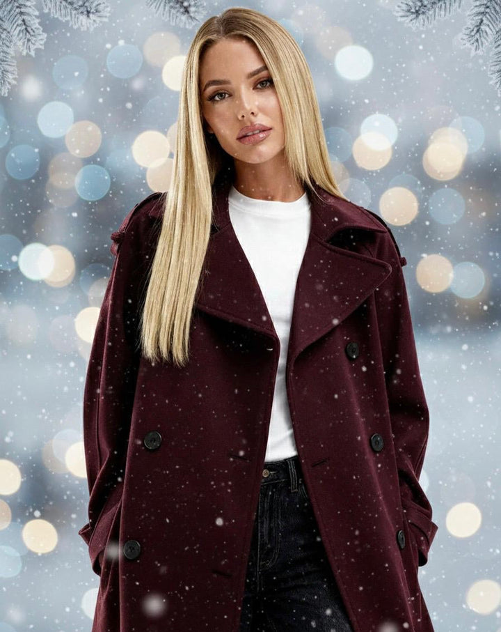 Nora | Gabardina elegante burdeos